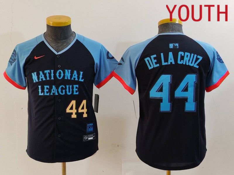 Youth Cincinnati Reds #44 Delacruz Blue All star 2024 Nike MLB Jersey style 5